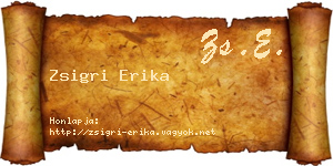 Zsigri Erika névjegykártya